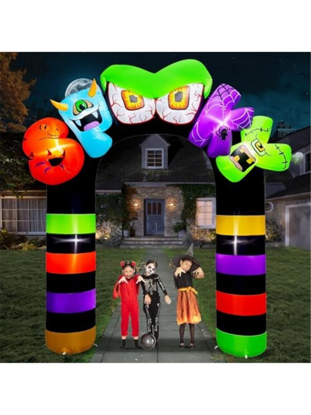 9FT Giant Halloween Inflatables Outdoor Decoration, Colorful Spooky Archway